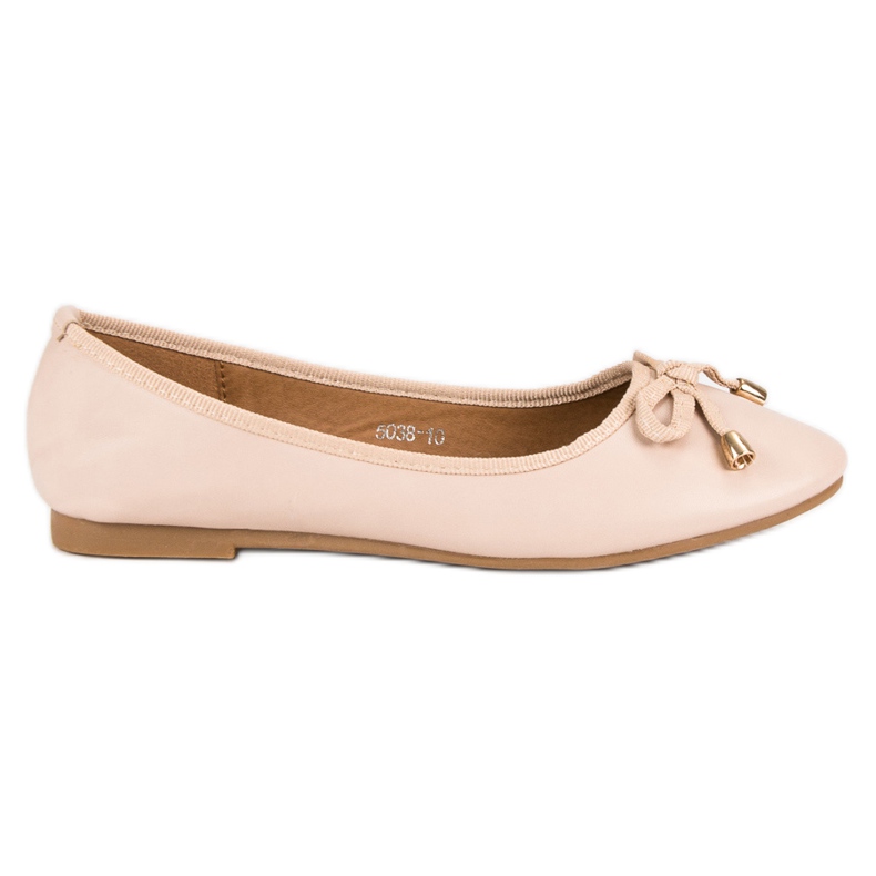 Ballerine Poudre Avec Noeud rose