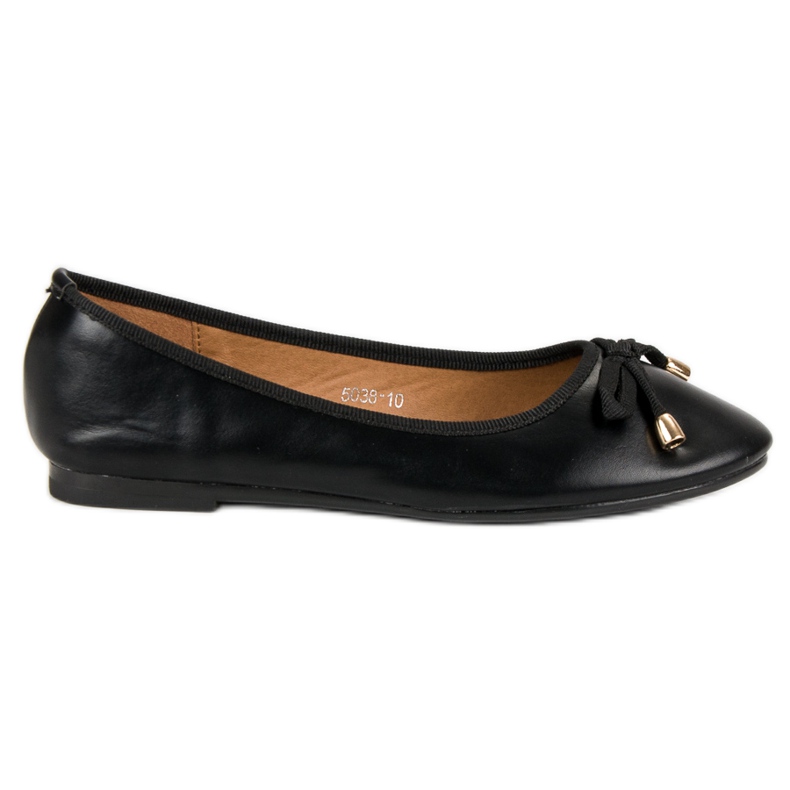 Ballerine Noire Avec Un Noeud le noir
