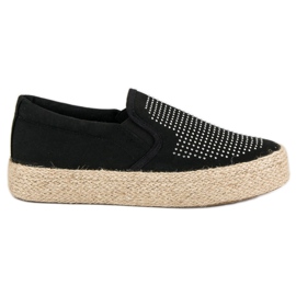J. Star Slipons Avec Cristaux noir