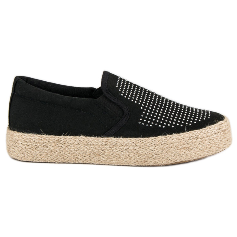 J. Star Slipons Avec Cristaux le noir