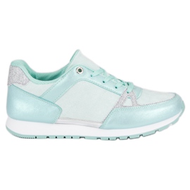 Chaussures de sport à lacets blanc gris vert