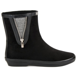 Kylie Galoches en daim avec fermeture à glissière décorative noir