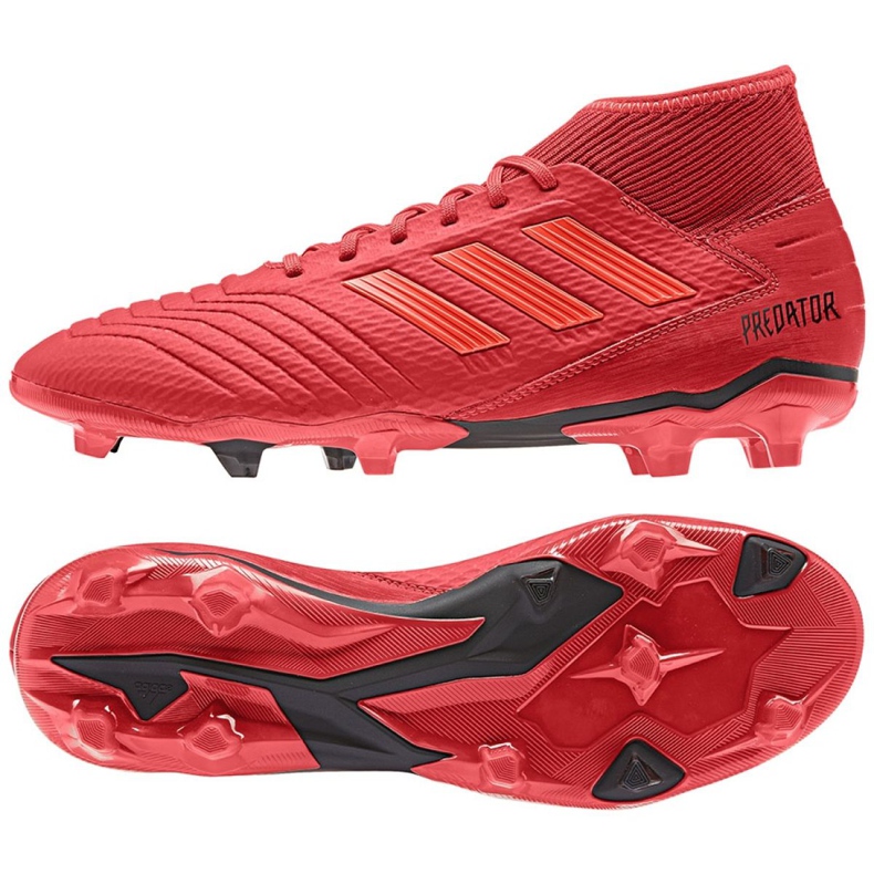 Chaussures de foot Adidas Predator 19.3 Fg M BB9334 multicolore rouge Chaussures de foot Adidas Predator 19.3 Fg M BB9334 multicolore rouge