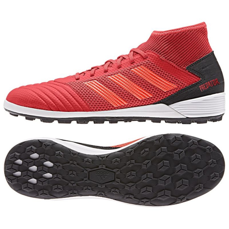 Chaussures de foot Adidas Predator 19.3 Tf M D97962 rouge oranges et rouges Chaussures de foot Adidas Predator 19.3 Tf M D97962 rouge oranges et rouges