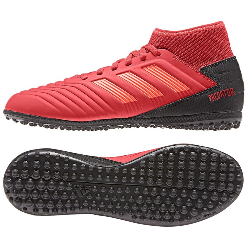 Chaussures de foot Adidas Predator 19.3 Tf Jr CM8547 rouge rouge Chaussures de foot Adidas Predator 19.3 Tf Jr CM8547 rouge rouge