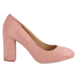 Seastar Escarpins en daim sur un pilier rose