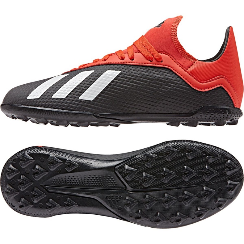 Chaussures de foot Adidas X 18.3 Tf Jr BB9402 le noir le noir Chaussures de foot Adidas X 18.3 Tf Jr BB9402 le noir le noir