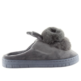 Chaussons gris lapins gris MA01 Gris Chaussons gris lapins gris MA01 Gris