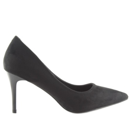 Escarpins confortables sur une broche noire LE012P Noir le noir