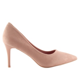 Escarpins confortables sur une épingle rose LE012P Rose