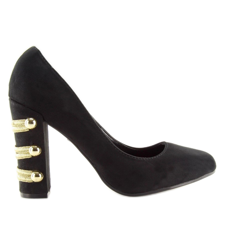 Escarpins à talons larges noir DD59P Noir le noir