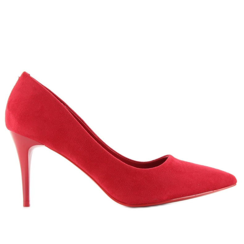 Escarpins sur un talon rouge confortable LL-88p Red