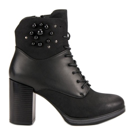 Vinceza Bottines à lacets sur un poteau noir