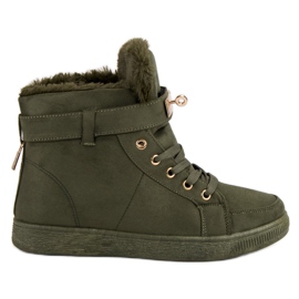 Baskets montantes en daim vert