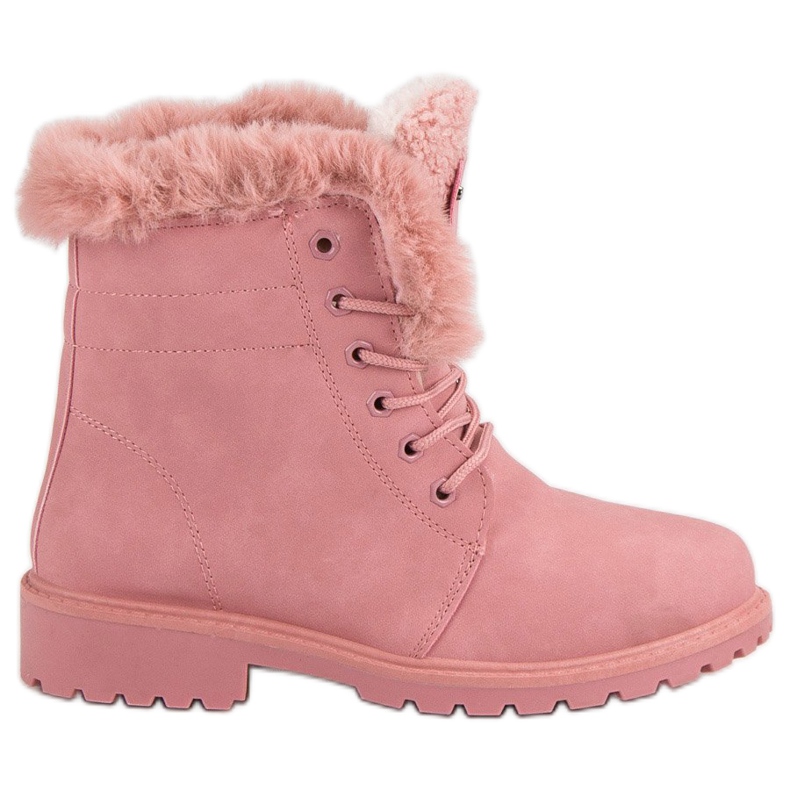 Trappeurs roses avec fourrure Trappeurs roses avec fourrure