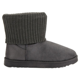 Bottes de neige en daim gris