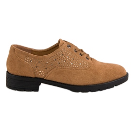 Chaussures en daim camel brun