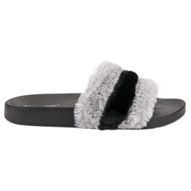 Seastar Pantoufles avec fourrure gris