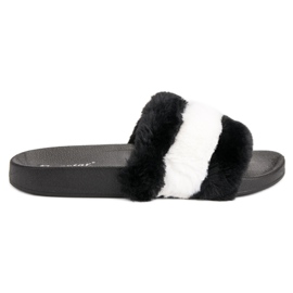 Seastar Pantoufles Avec Fourrure noir