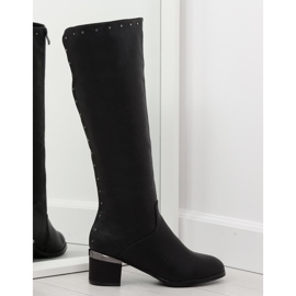 Bottes noires sur un talon confortable SG-199 Noir le noir