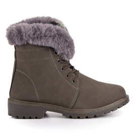 Trappeurs gris foncé avec fourrure