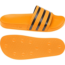 Adidas Originals Adilette Claquettes U CQ3099 le noir orange Adidas Originals Adilette Claquettes U CQ3099 le noir orange
