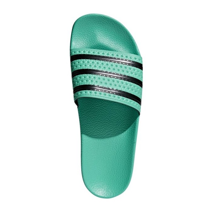 Adidas Originals Adilette Claquettes U CQ3100 le noir vert Adidas Originals Adilette Claquettes U CQ3100 le noir vert