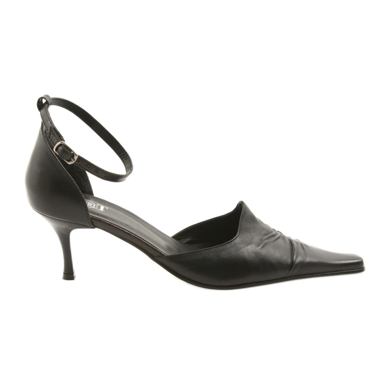 Sandales pour femmes en cuir noir Eksbut 644 le noir
