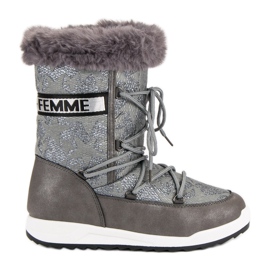 Bottes de neige hautes gris Bottes de neige hautes gris
