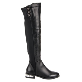 Super Me Bottes noires au-dessus du genou