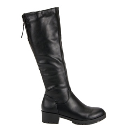 Super Me Bottes confortables jusqu'aux genoux noir