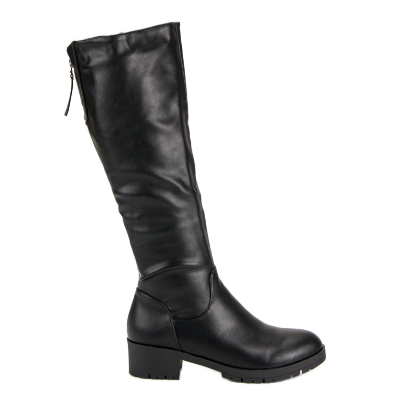 Super Me Bottes confortables jusqu'aux genoux le noir Super Me Bottes confortables jusqu'aux genoux le noir
