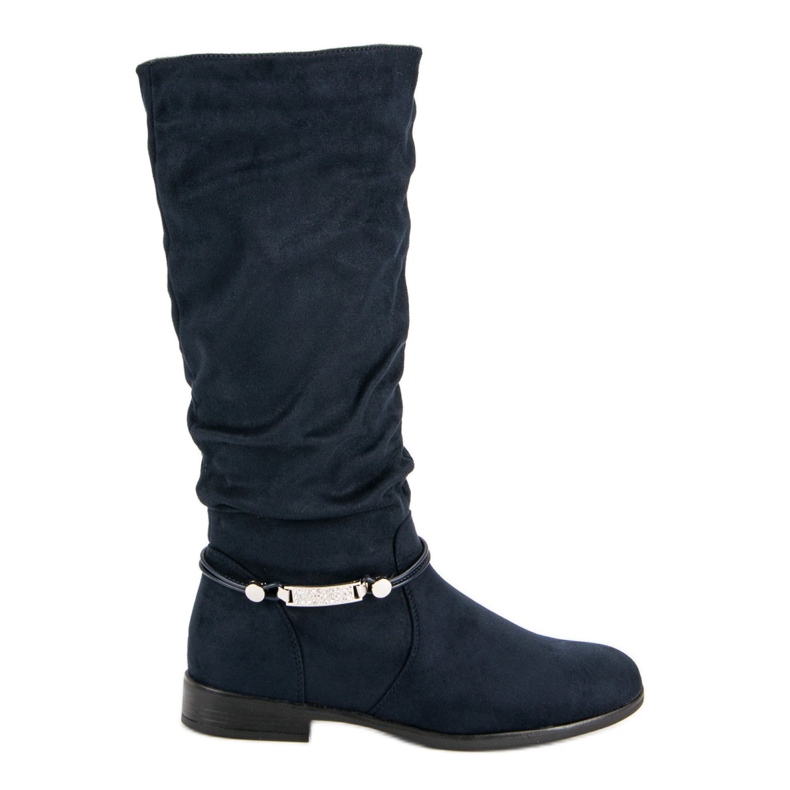 SDS Bottes hauteur genou bleu marine