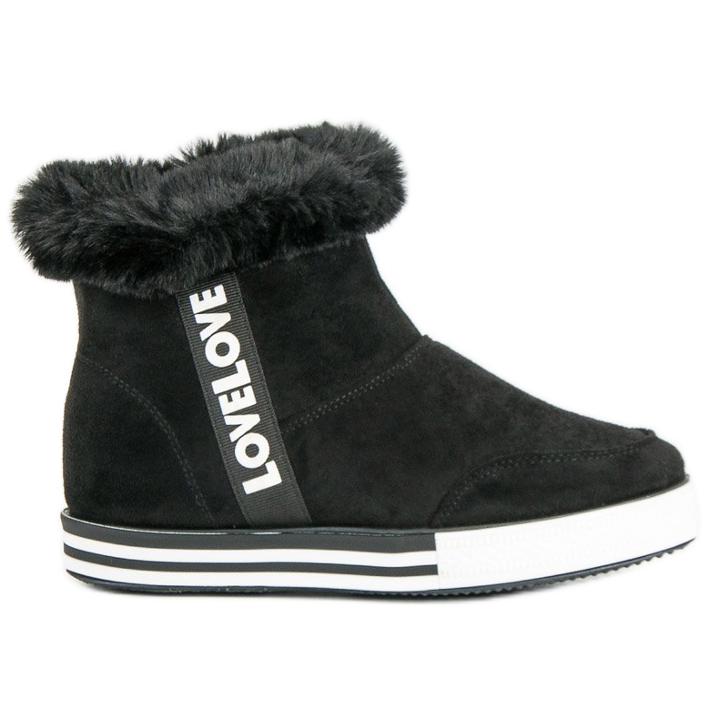 Ideal Shoes Baskets hautes isolées le noir Ideal Shoes Baskets hautes isolées le noir