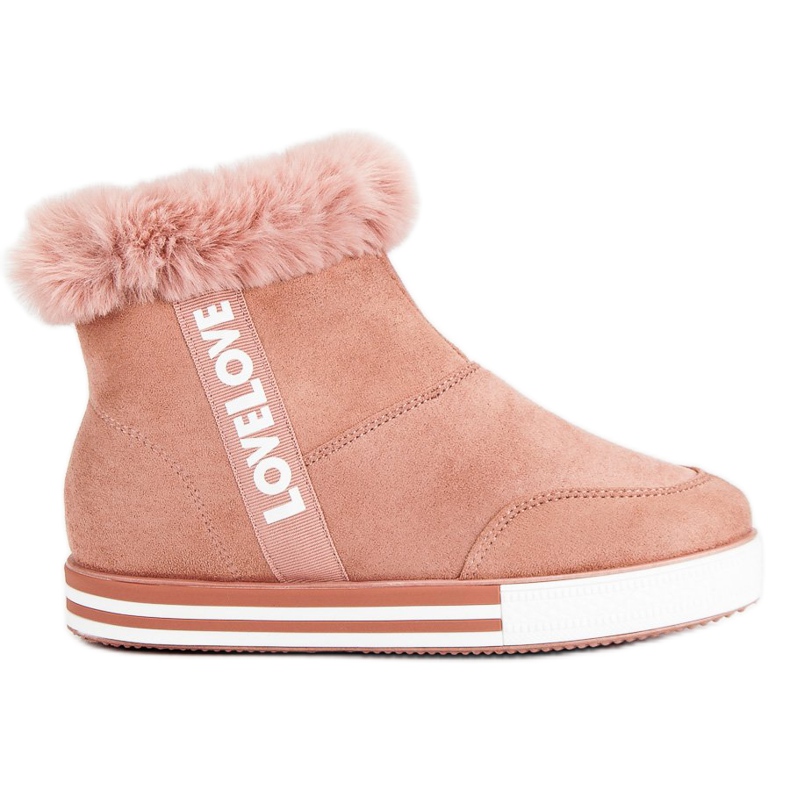 Ideal Shoes Baskets hautes isolées rose