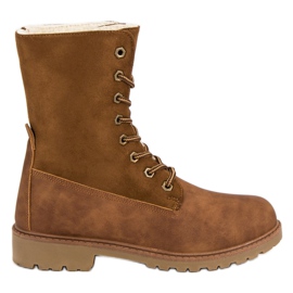 Super Me Bottes à lacets brun