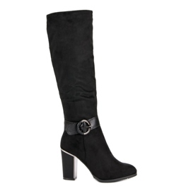 Super Me Bottes élégantes sur un poteau noir