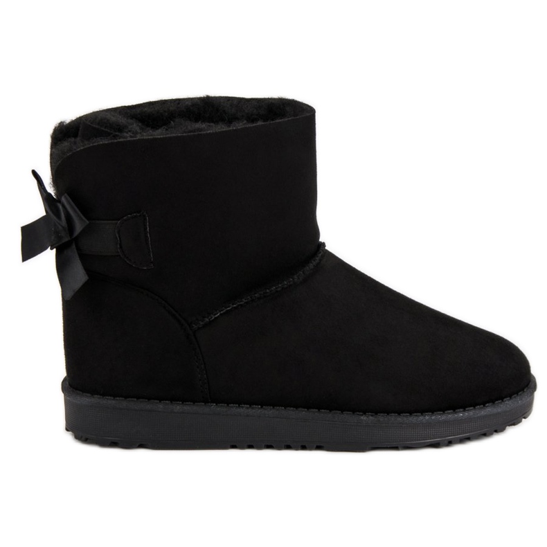 Queentina Mukluki noir avec un noeud le noir