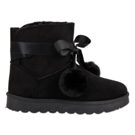 Mukluki noir à pompons