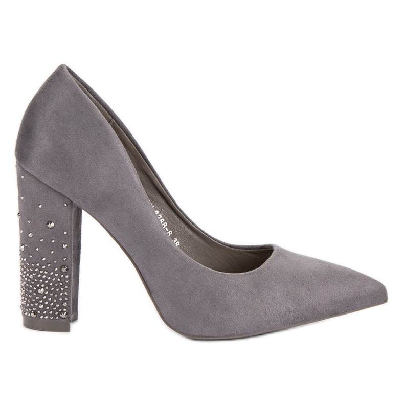 Bestelle Escarpins Gris Avec Cristaux