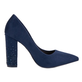 Bestelle Escarpins bleu marine avec cristaux