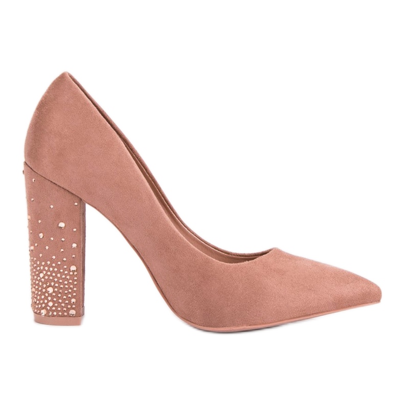 Bestelle Escarpins à poudre avec cristaux rose