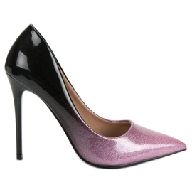 Broches ombrées noir rose