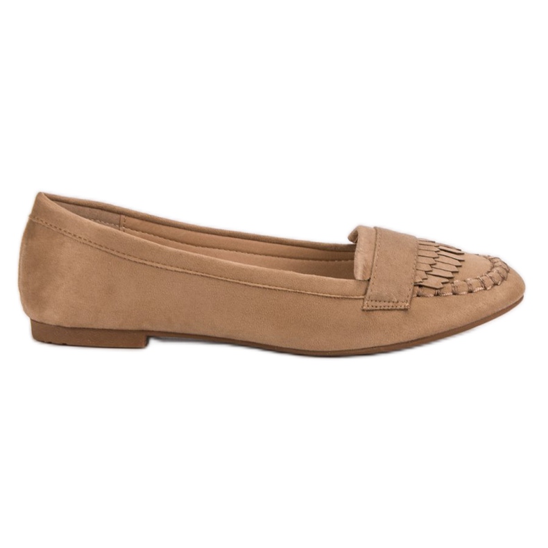 Small Swan Mocassins classiques beige foncé