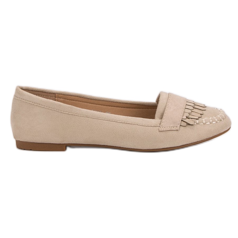 Small Swan Mocassins classiques beige clair