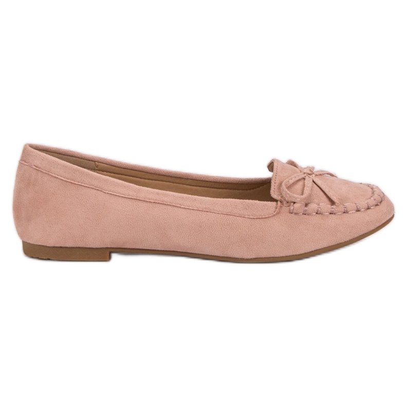 Small Swan Mocassins Roses Avec Un Noeud