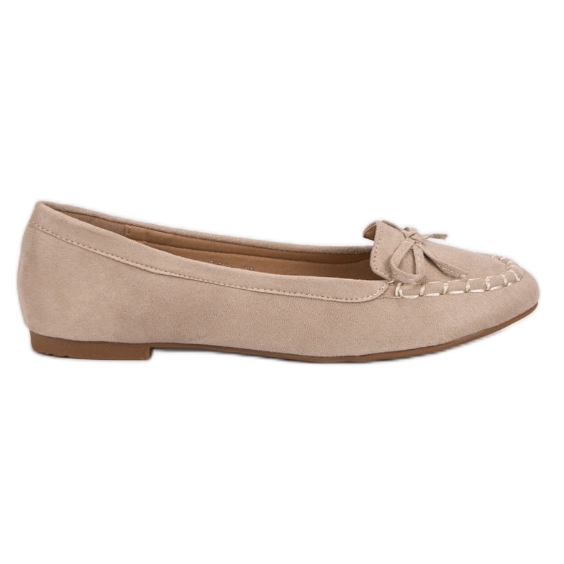Small Swan Mocassins beige clair à nœud