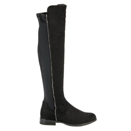 Bestelle Bottes à talons plats le noir