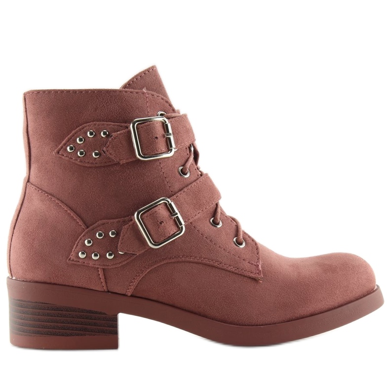 Bottines Lacets Avec Nœuds rose C-7101 Rose