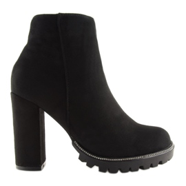 Bottines à talons noires 58-581 Noir le noir
